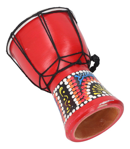 Tambor Clásico De Djembe Africano De 4 Pulgadas, Color Rojo,