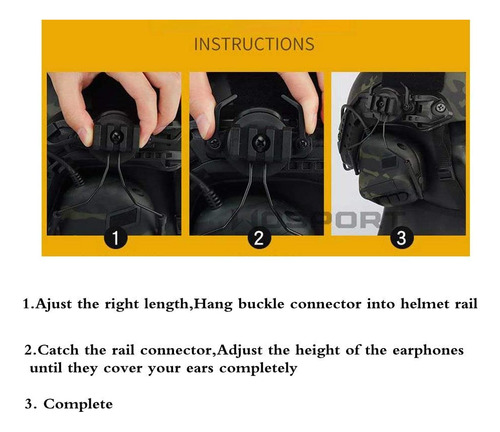 Casco Way Radio Auriculares Tácticos Auriculares Milit...