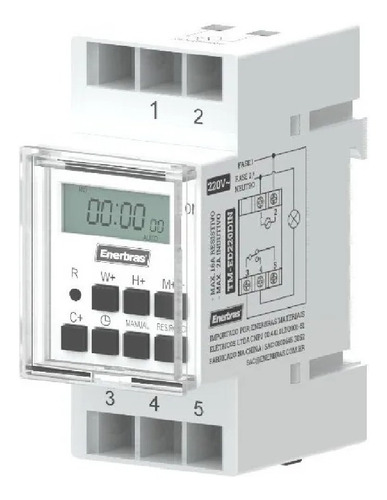 Temporizador Digital Para Trilho Din 220v - Enerbras