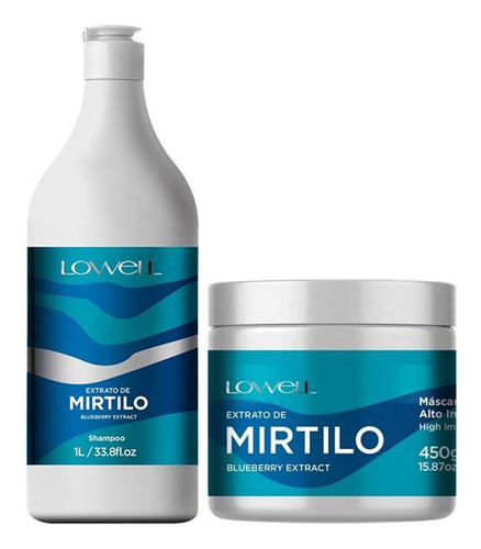 Kit Extrato De Mirtilo Shampoo 1 Litro + Máscara 450g Lowell