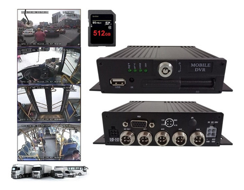 Dvr Vehicular 512gb Camaras Ahd Ambulancia Camión Ómnibus