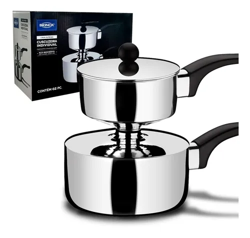 comprar Cuscuzeira Individual Aço Inox 500ml Cuscuzeiro 16cm Brinox