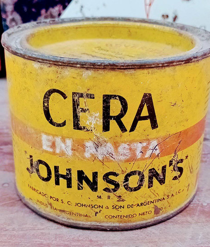 Lata Antigua Cera Johnson Vacia Con Tapa