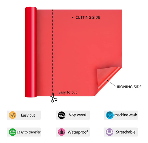 Renlitong - Vinilo Termoadhesivo Planchar, 12 X 15 Pies...
