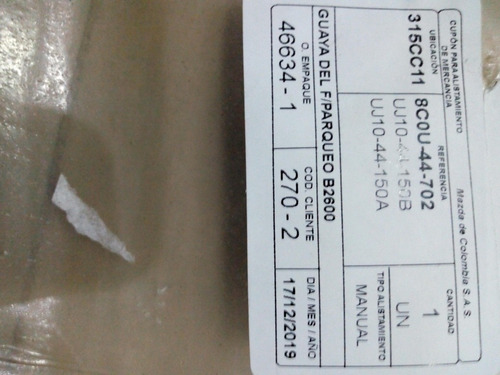 Guaya De Freno De Mano Para Mazda Bt50 Orig
