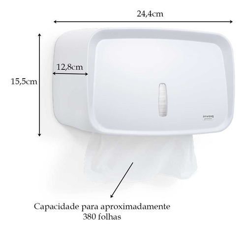 1 Dispenser Sabonete + 1 Toalheiro + 1 Suporte Papel Cai Cai Cor Branco