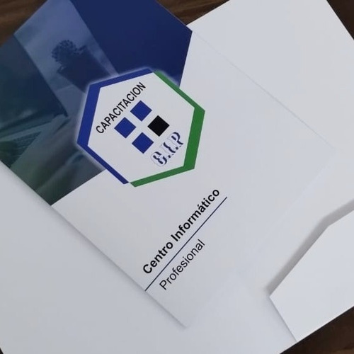 50 Carpetas Personalizadas 300g Con Tu Logo + Diseño Gratis