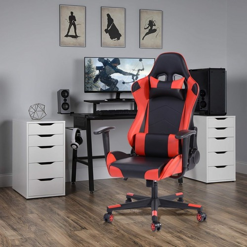 Silla Gaming E-sports Con Reposacabezas Y Almohada Lumbar