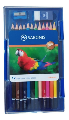 Lapices De Color Sabonis X 12 Unidades + Goma Y Sacapunta