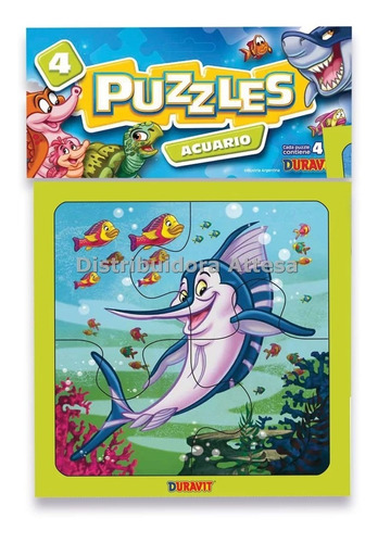 Puzzle 4 Acuario 2 Duravit 4 Puzzles De 4 Piezas 16x16 Cm 