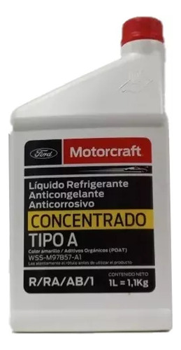 Liquido Refrigerante Amarillo 1 Litro Organico Ford 