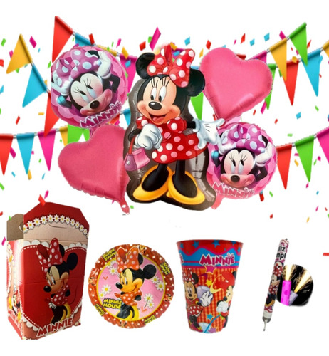 Mimi  Minnie Mouse Roja Paq Fiesta Articulos 10 Niños Vela 
