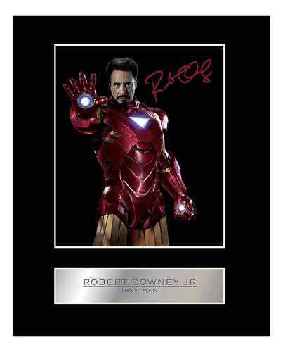 Robert Downey Jr. Firmado Foto Expositor Iron Man