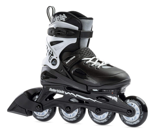 Fury - Patines Línea Ajustables Niños, Blanco Y Negro...