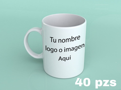 Taza Blanca Personalizada Tu Logo O Imagen O Diseño 40 Pieza