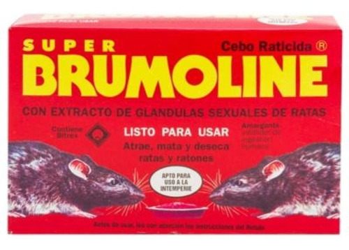 Veneno Raticida Cebo Granos Super Brumoline Ratas 100gr