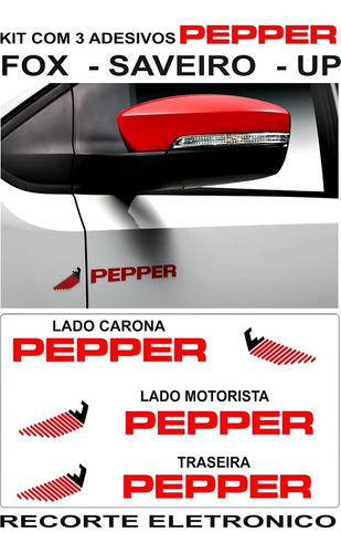 Vw Up Pepper 2018 Kit Adesivos Com 3 Pimenta