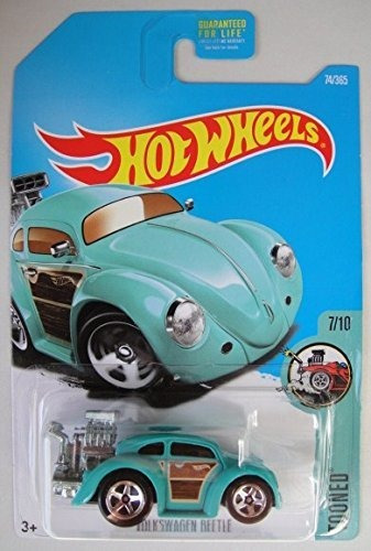 Hot Wheels 2017 Tooned Volkswagen Beetle 74/365, Verde Azula