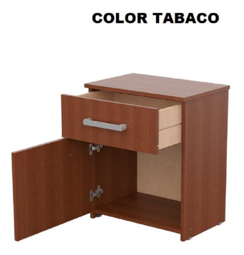 Mesa De Luz 1 Cajón + 1 Puerta Dakar Mueble Dormitorio