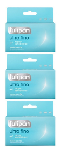 Tulipán Preservativos De Látex Ultra Finos 3 Cajas X12u
