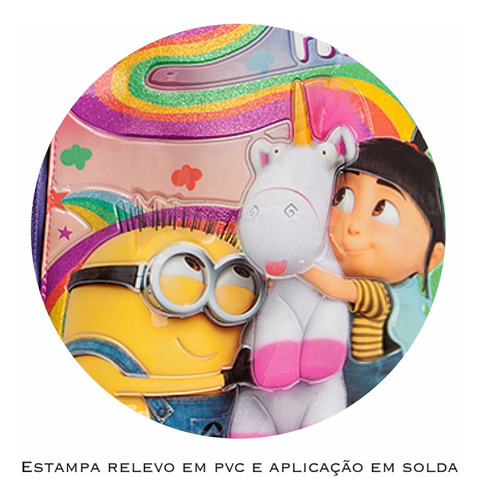 Imagem 6 de 9 de Mochila De Rodas Minions Agnes Infantil Lancheira E Estojo