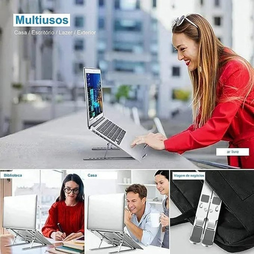 Laptop Suporte Base Notebook Tablet Alumínio Dobrável