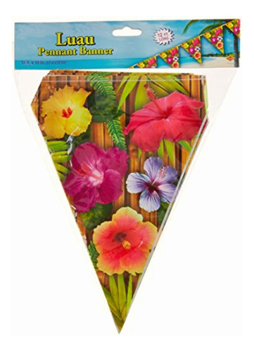 Beistle 57512 Luau Pennant Banner, 10-inch By 12-feet