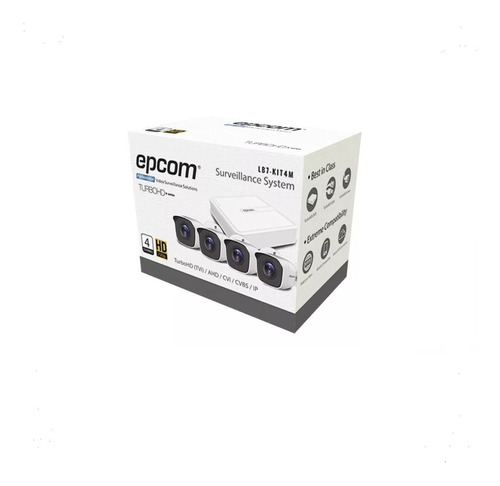 Kit Video Vigilancia Epcom 4 Camaras Metal 720p Disco 1 Tb