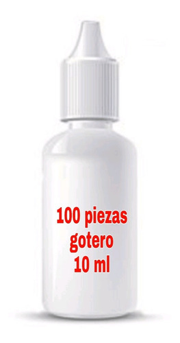 100 Goteros  10 Ml Pastico Polietileno C/tapa E Inserto Full Blanco
