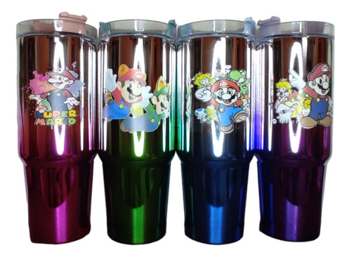 Vaso Acero Inoxidable Mario Bros 800 Ml Edicion Especial