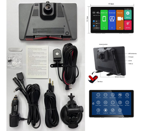 Estéreo De Pantalla Carplay Android Auto Portátil Dashcam 4k