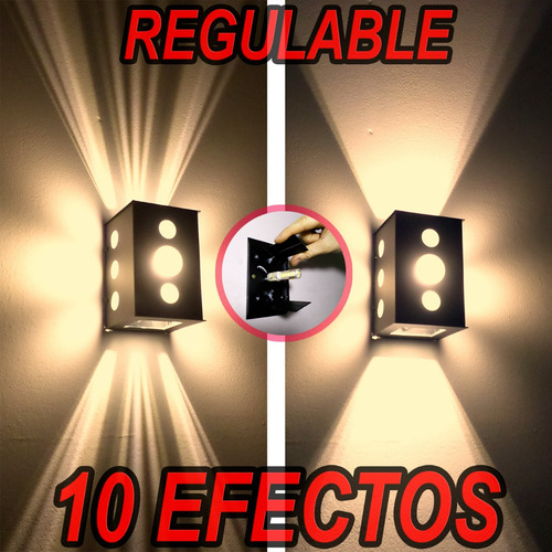 Imagen 6 de 10 de Tortuga Hierro Pared Farol 10 Efectos Moderno P/ Led Fabrica