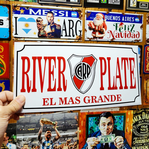 Cartel Chapa River Plate Estilo Vintage Retro Apto Exterior