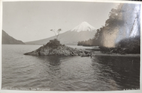 Antigua Foto Postal Volcán Osorno Isla Margarita 1955(ff126