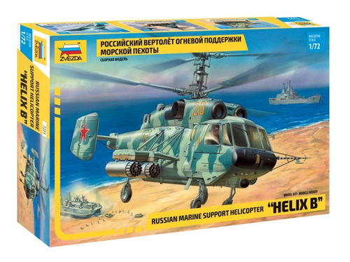  Support Helicopter, Helix B Ka-29 Marine By Zvezda # 7221