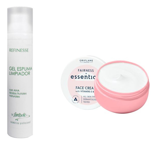 Crema Aclara Manchas + Gel Limpiador Blanqueador Aha Facial