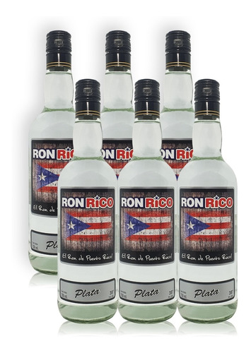 Ron Rico Plata Ron Blanco Destilado Caja X6u 750ml