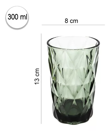 Juego 6 Vasos Cristal Colores Rayas 310 Ml barato