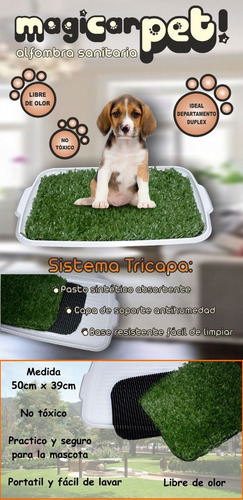 Imagen 2 de 5 de Alfombra Sanitaria De Pasto Para Perros Y Gatos **oferta**
