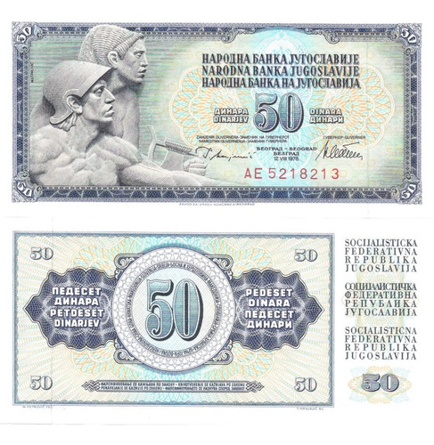 Billete 50 Dinara Yugoslavia 1978 Unc