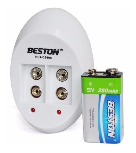 Cargador Beston Doble Puerto + Bateria Cuadrada 9v 250mah