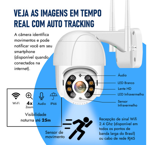 Câmera Ip Segurança Wifi Smart Prova D'água Full Hd 1080p Yoosee Visão Noturna Panorâmica Buyquicknow