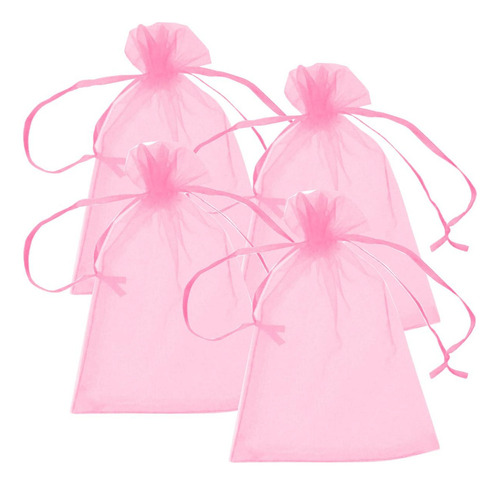 Bolsas De , Mxphk-004, 4 Pzas, Tela, Rosa, Bolsa De Or Color Rosa Diseño De La Tela Liso