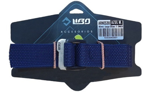 Cinturón Arnés 30mm Hebilla Zamak Libo Antidesgarro Azul