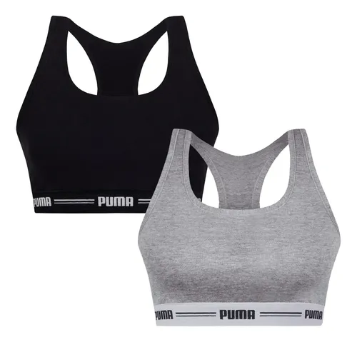 Kit 2 Tops Puma Original Alta Sustentação Sem Bojo Fitness