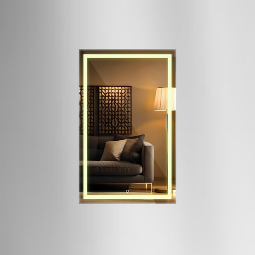 Espelho Grande Retangular Jateado Com Led 80x140 Cm Lapidado