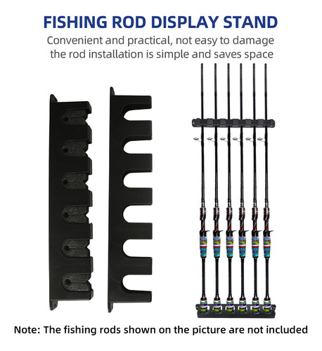 . Estante De Pared Vertical De 6 Cañas For Garaje Y Pesca En
