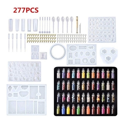 277 Piezas De Molde De Resina Para Joyería De Cristal, Kit D