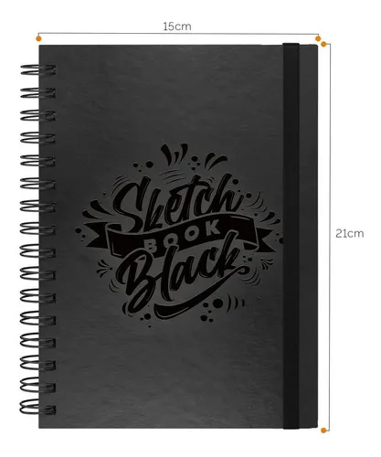 Sketchbook Black Cuaderno De Dibujo Hojas Negras 15x21 120g Color No aplica