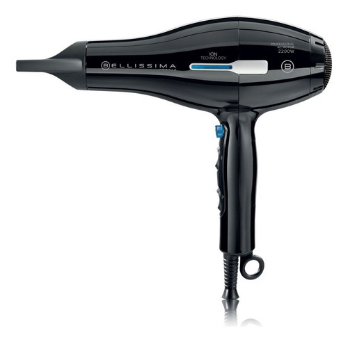 Bellissima Secador De Pelo P2 2200 Motor Ac Cool Shot Imetec Color Negro